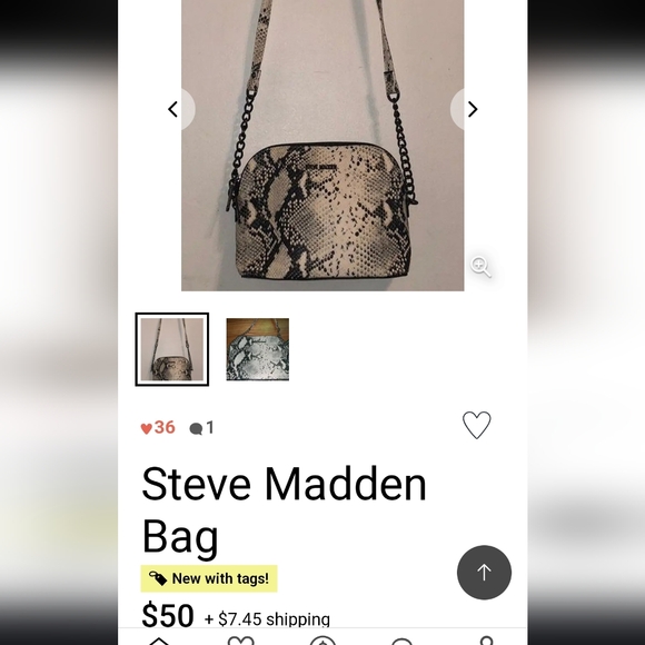 NWT Steve Madden faux snakeskin crossbody bag super cute - Picture 12 of 13